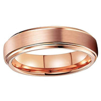 Rose Gold Couple Tungsten Wedding Band Ring for Men and Women with Beveled Edges