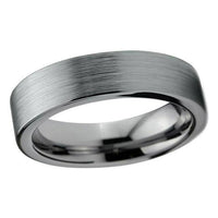 Silver Matte Finish Tungsten Wedding Band Ring for Men and Women