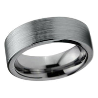 Silver Matte Finish Tungsten Wedding Band Ring for Men and Women