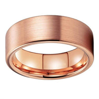 Rose Gold Brushed Tungsten Wedding Band Ring for Men