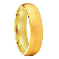 Yellow Gold Brushed Finish Couple Tungsten Wedding Band Ring for Men and Women