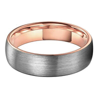 Rose Gold and Silver Matte Finish Couple Tungsten Wedding Band Ring for Men and Women