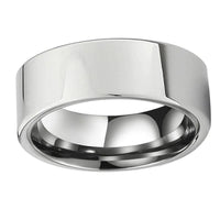 Silver Polished Tungsten Wedding Band Ring for Men