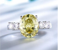 Yellow Cubic Zirconia Sterling Silver Wedding Ring for Women
