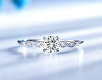 Bridal Cubic Zirconia Stackable Sterling Silver Engagement Ring for Women