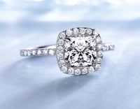 925 Sterling Silver Ring Cubic Zirconia Solitaire Ring