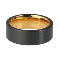 Black and Gold Tungsten Wedding Band Ring for Men