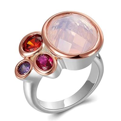 Pink Red Fuchsia and Purple Diamond Simulant Ring for Women