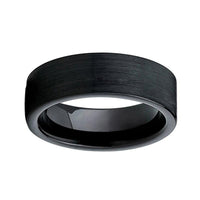 Black Brushed Tungsten Wedding Band Ring for Men