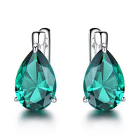 Emerald Simulant 925 Sterling Silver Clip On Earrings for Women