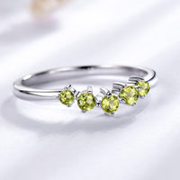 Peridot Gemstone Stackable Cluster 925 Sterling Silver Ring for Women