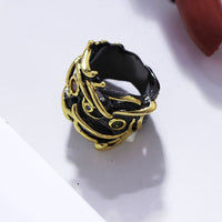 Unique Black Gold Color Cubic Zirconia Ring for Women