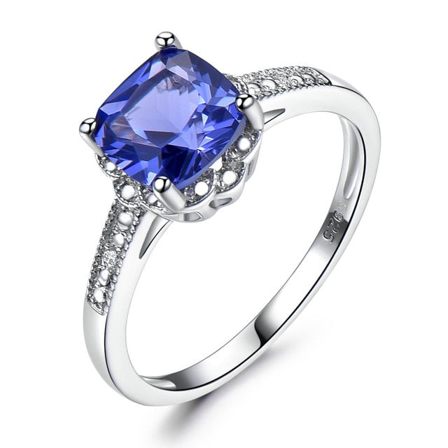 Tanzanite Gemstone 925 Sterling Silver Wedding Ring