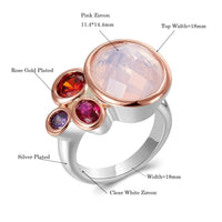Pink Red Fuchsia and Purple Diamond Simulant Ring for Women