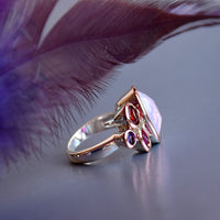 Pink Red Fuchsia and Purple Diamond Simulant Ring for Women
