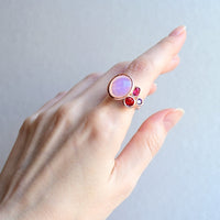 Pink Red Fuchsia and Purple Diamond Simulant Ring for Women