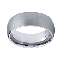 Silver Brushed Tungsten Wedding Band Ring for Men