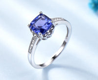 Tanzanite Gemstone 925 Sterling Silver Wedding Ring