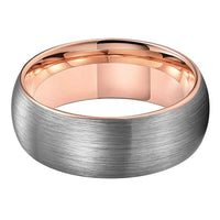 Rose Gold and Silver Matte Finish Couple Tungsten Wedding Band Ring for Men and Women