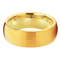Yellow Gold Brushed Finish Couple Tungsten Wedding Band Ring for Men and Women