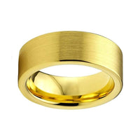 Yellow Gold Brushed Tungsten Wedding Band Ring for Men