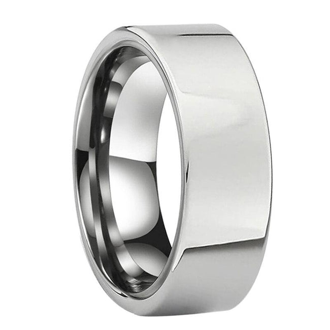 Silver Polished Tungsten Wedding Band Ring for Men