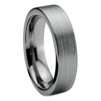 Silver Matte Finish Tungsten Wedding Band Ring for Men and Women
