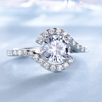 Round Cut Cubic Zirconia 925 Sterling Silver Wedding Ring for Women