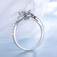 Round Cut Cubic Zirconia 925 Sterling Silver Wedding Ring for Women