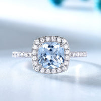 Blue Topaz Cubic Zirconia Sterling Silver Wedding Ring