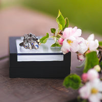 Black Octopus Style Infinity Color Diamond Simulant Neo Gothic Ring for Women